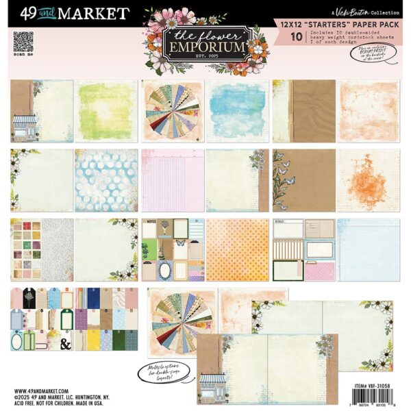 The Flower Emporium Collection - 12 x 12 Paper Pack - Starters